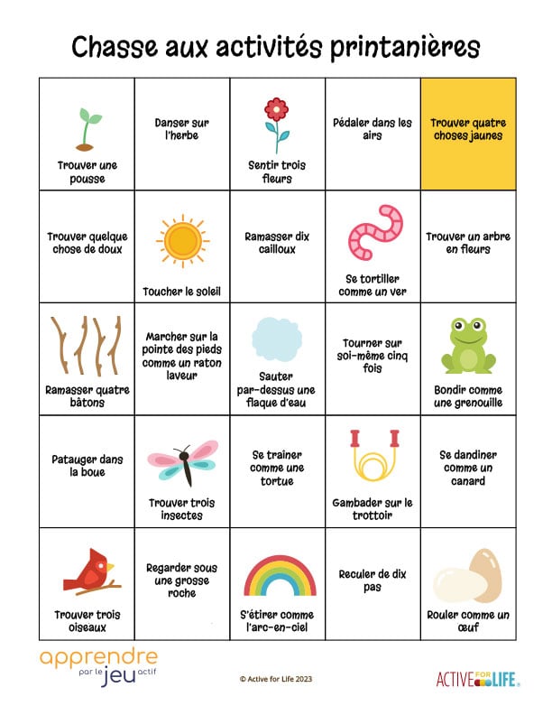Chasse aux activités printanières