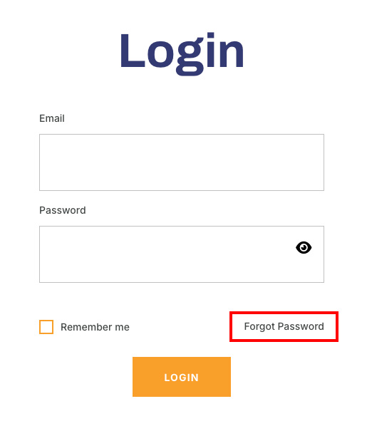 Forgot password link highlighted on login screen